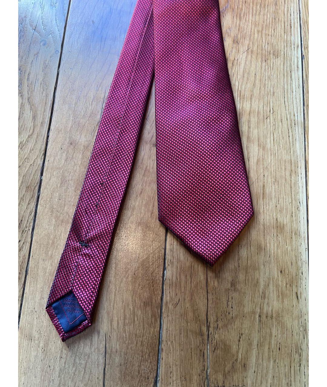 BRIONI Бордовый шелковый галстук, фото 2