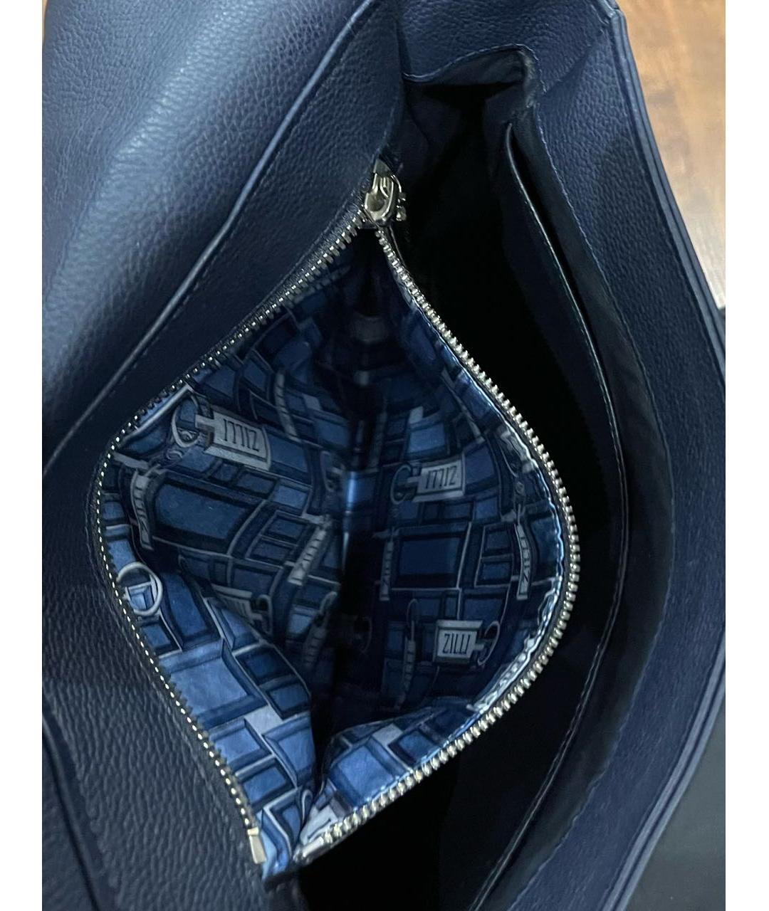 ZILLI Синяя сумка на плечо из экзотической кожи, фото 6