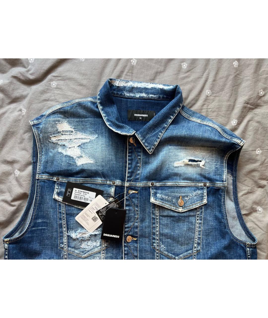 DSQUARED2 Синий деним жилет, фото 3