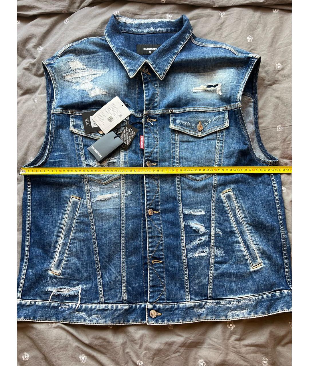 DSQUARED2 Синий деним жилет, фото 5