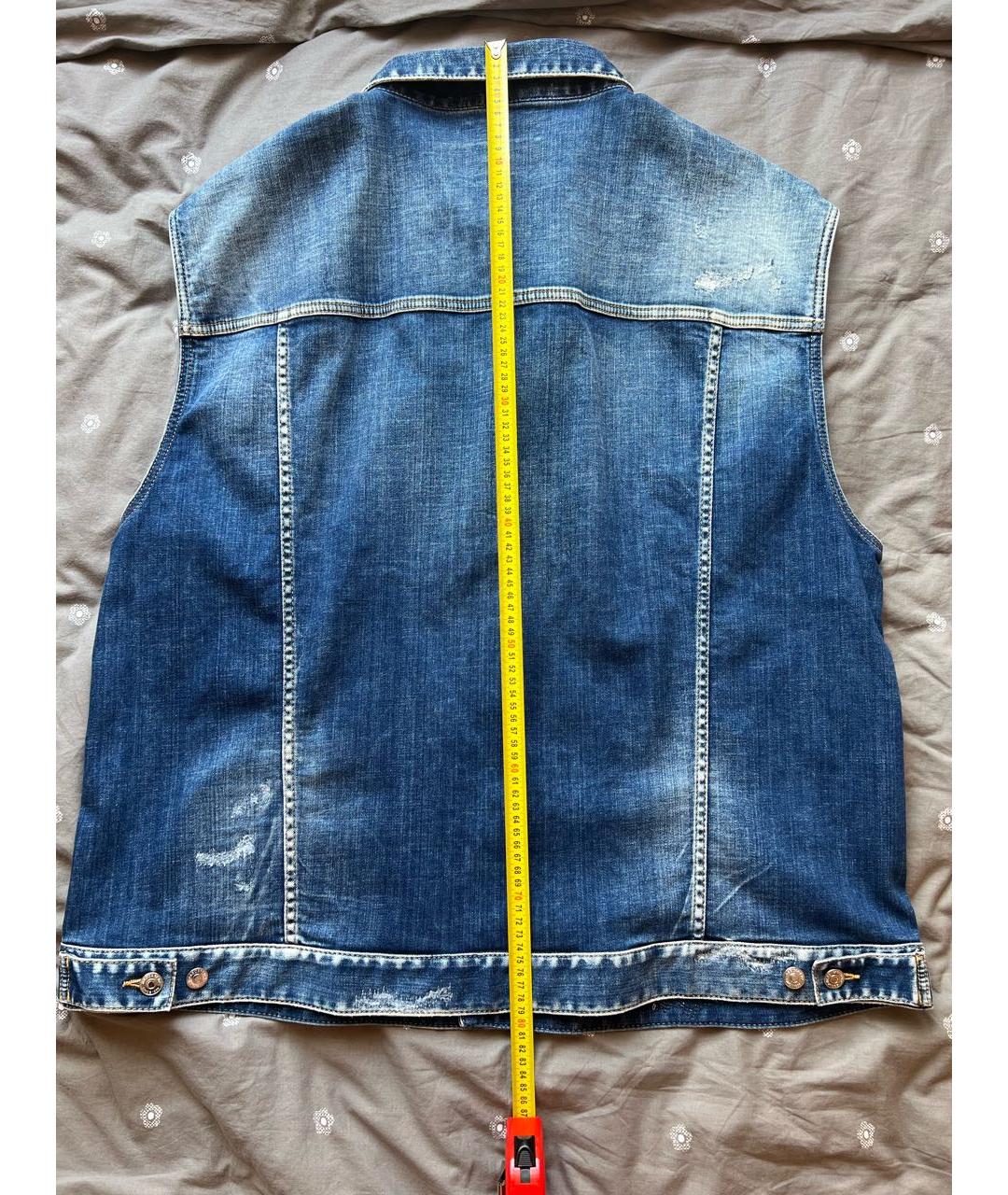 DSQUARED2 Синий деним жилет, фото 6