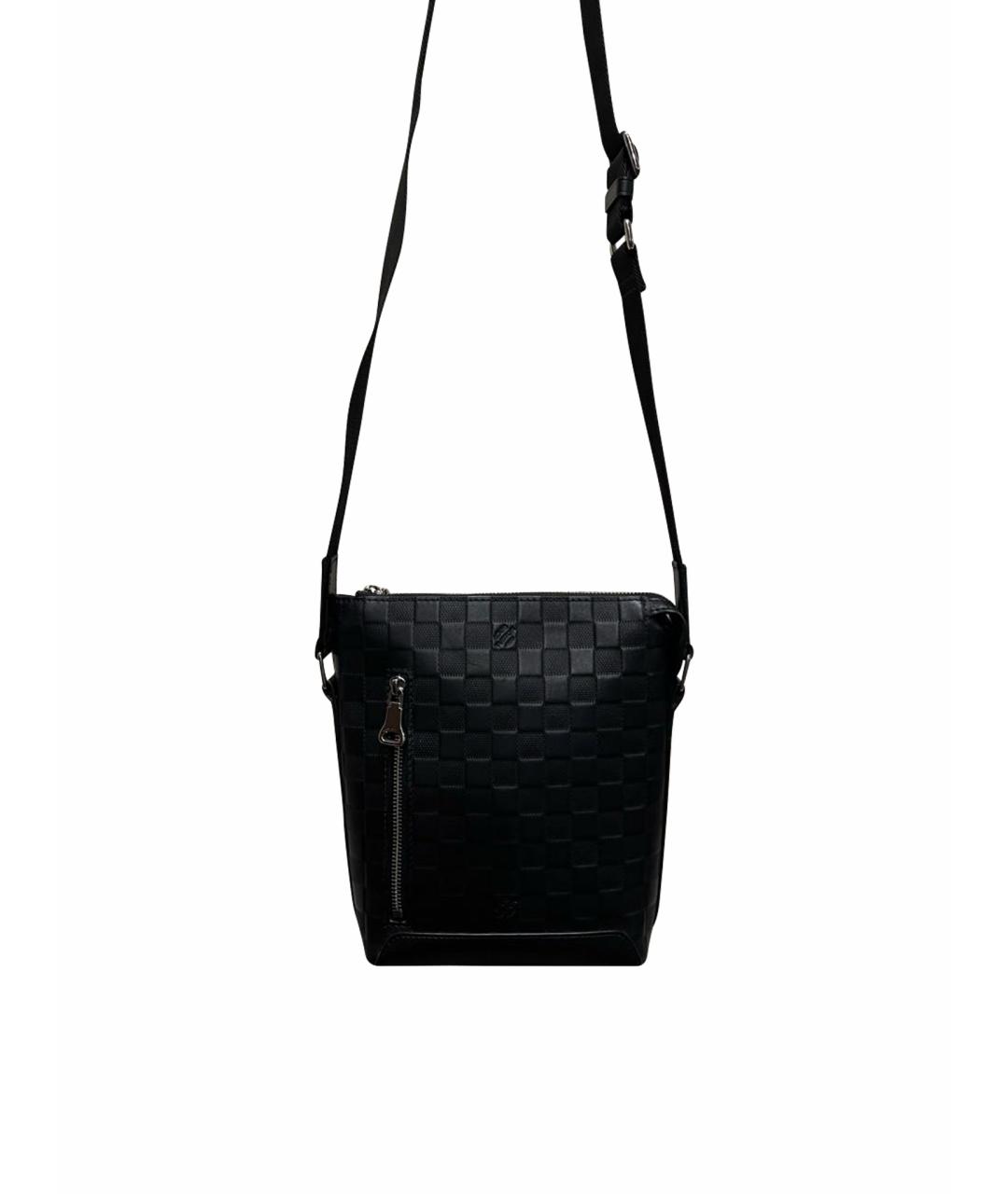 LOUIS VUITTON Черная кожаная сумка на плечо, фото 1