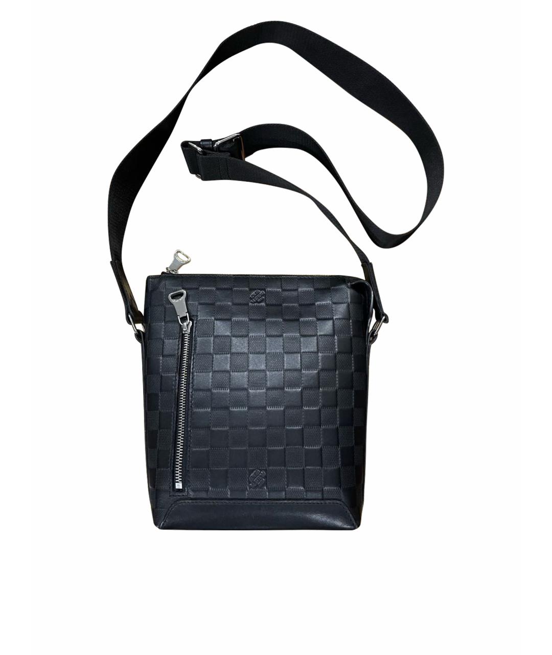 LOUIS VUITTON Черная кожаная сумка на плечо, фото 9