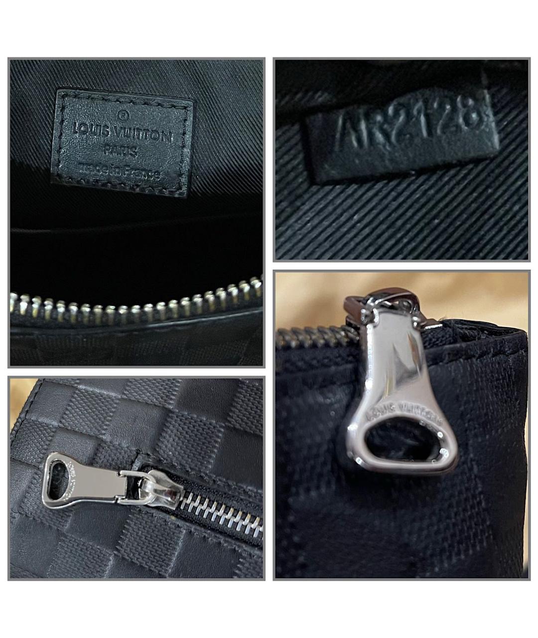 LOUIS VUITTON Черная кожаная сумка на плечо, фото 8