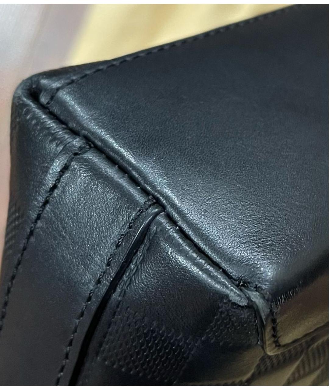 LOUIS VUITTON Черная кожаная сумка на плечо, фото 4