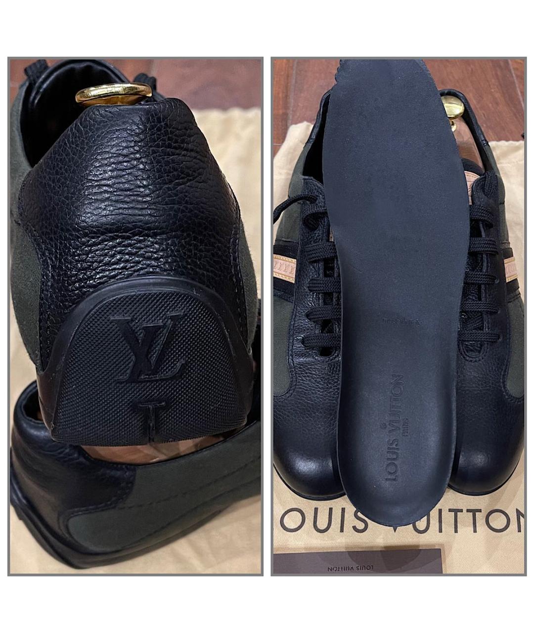 LOUIS VUITTON Хаки текстильные низкие кроссовки / кеды, фото 8