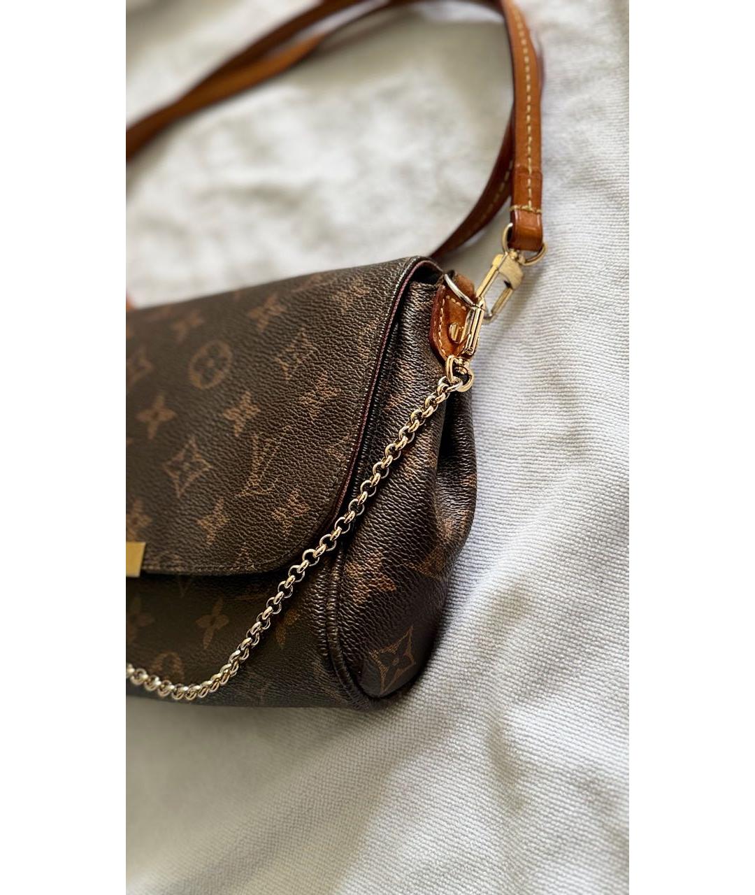 LOUIS VUITTON Коричневая сумка через плечо из искусственной кожи, фото 2