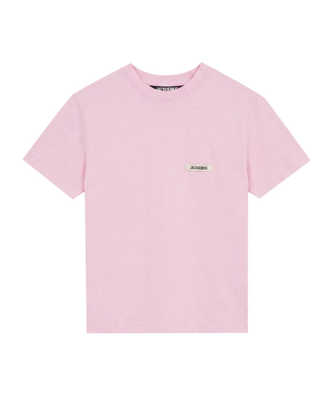 JACQUEMUS Розовая хлопковая футболка, фото 1