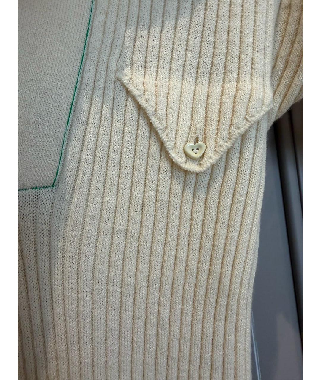 BOTTEGA VENETA Бежевое шерстяное повседневное платье, фото 4