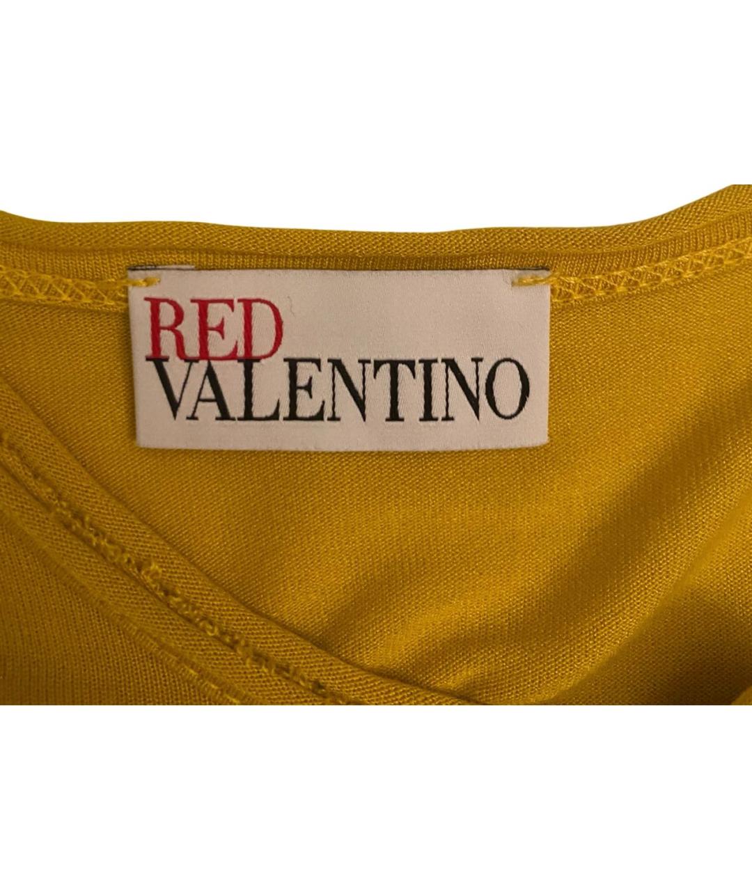 RED VALENTINO Горчичная футболка, фото 4