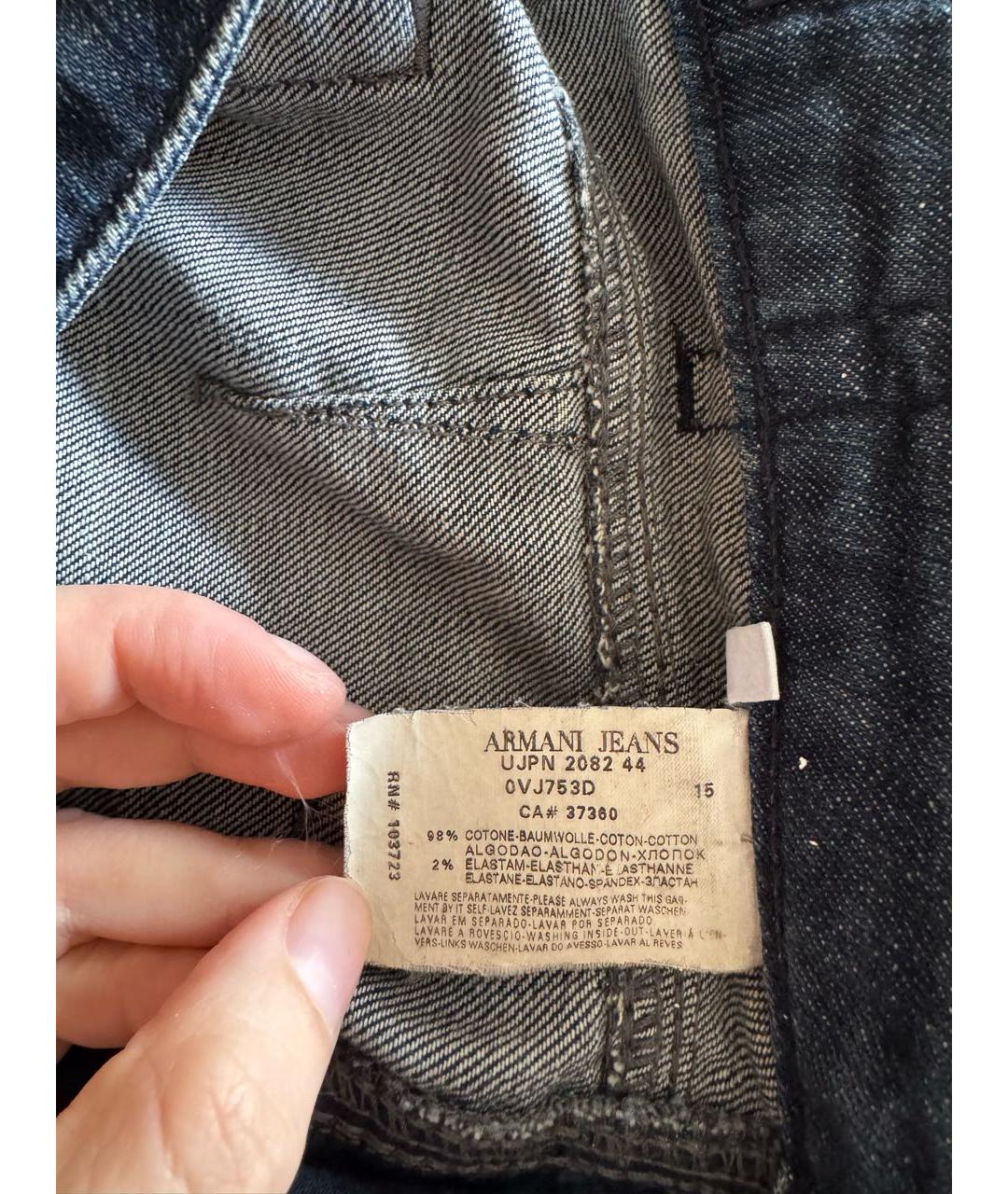 ARMANI JEANS Темно-синие хлопко-эластановые джинсы клеш, фото 3