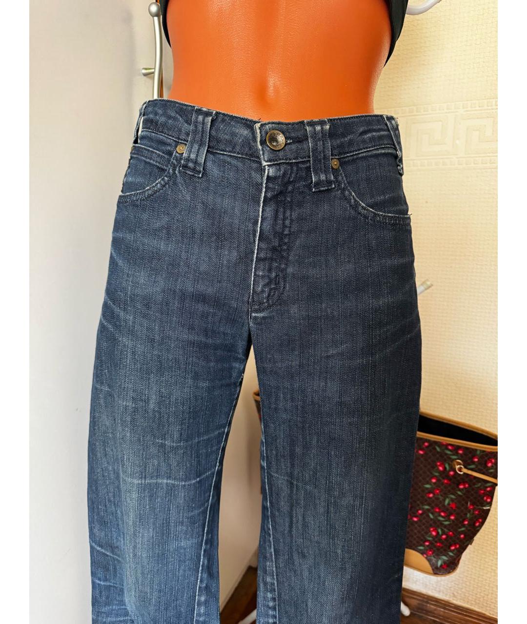 ARMANI JEANS Темно-синие хлопко-эластановые джинсы клеш, фото 5
