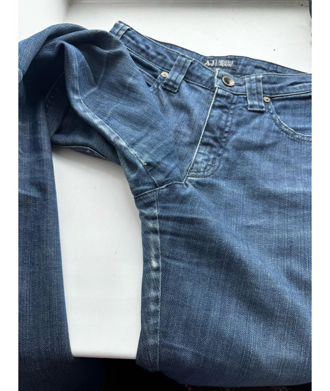 ARMANI JEANS Темно-синие хлопко-эластановые джинсы клеш, фото 6