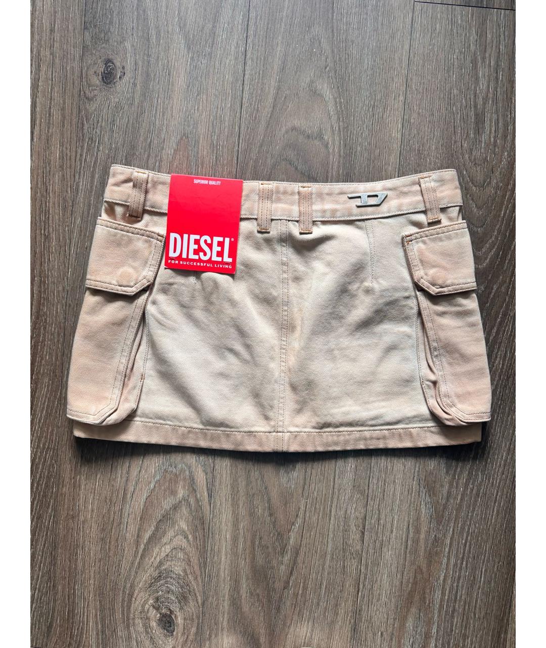 DIESEL Бежевая деним юбка миди, фото 8