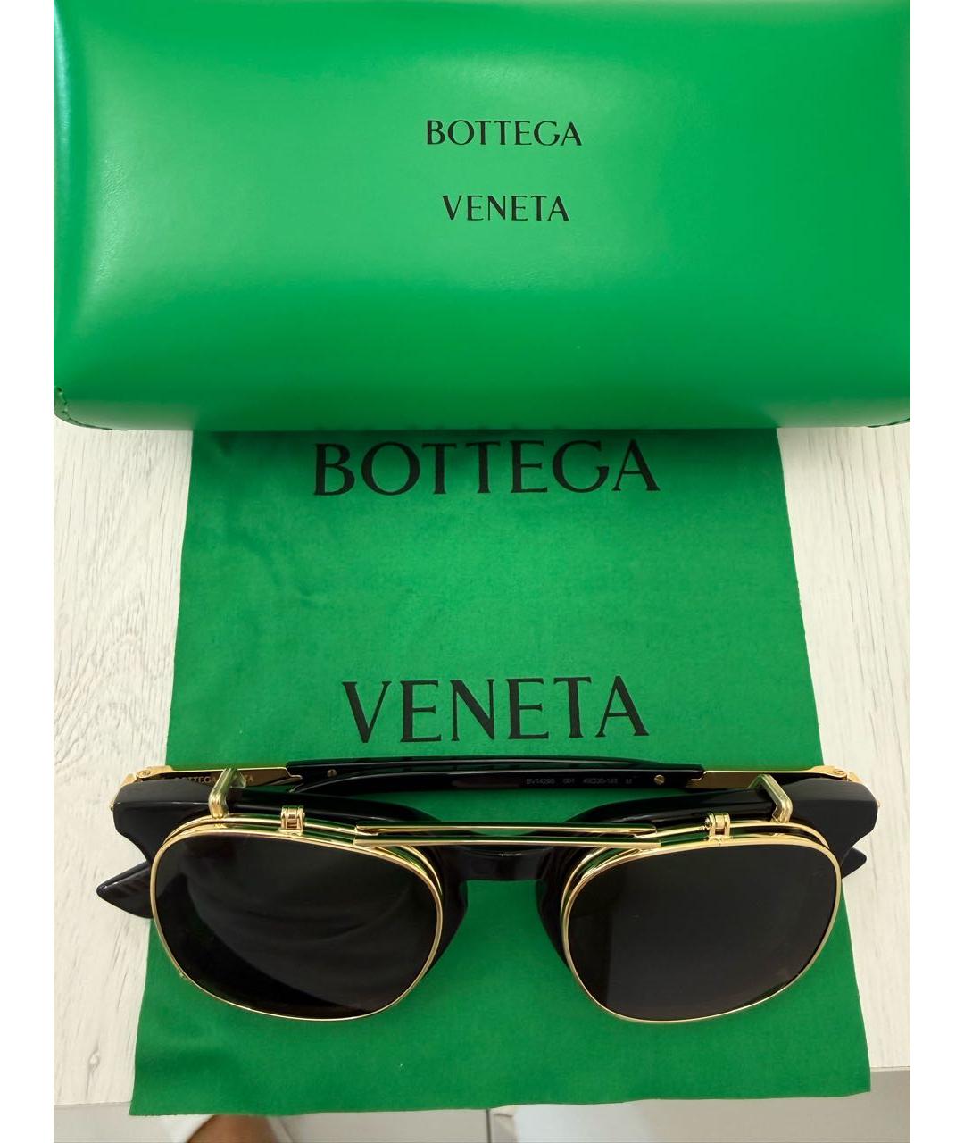 BOTTEGA VENETA Черные металлические солнцезащитные очки, фото 4