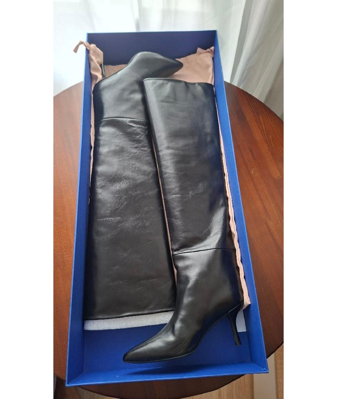 STUART WEITZMAN Черные кожаные сапоги, фото 7