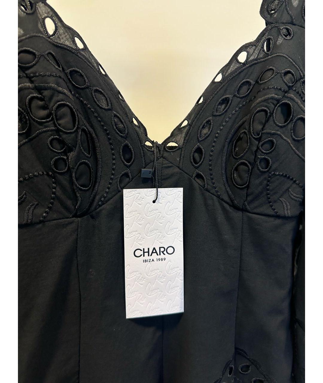 CHARO RUIZ Черное хлопковое платье, фото 5