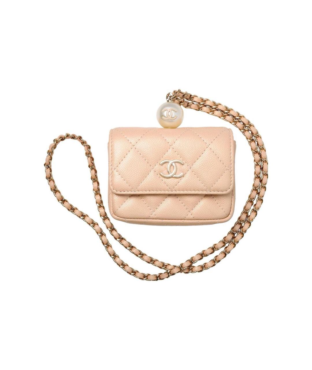CHANEL Бежевая кожаная сумка с короткими ручками, фото 1