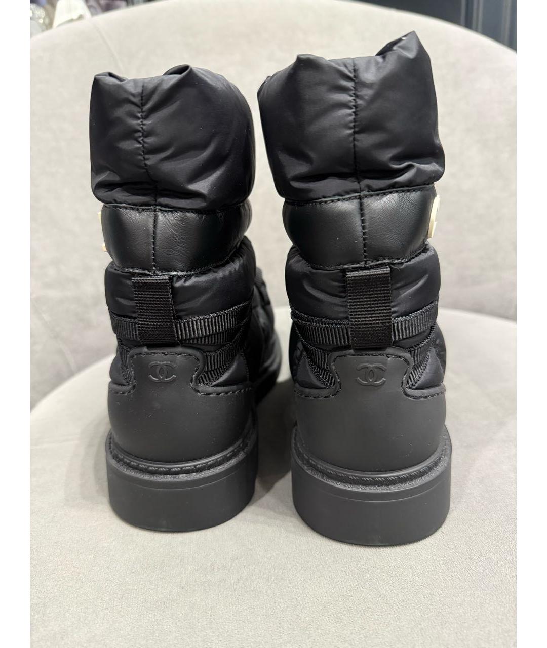 CHANEL Черные текстильные сапоги, фото 3