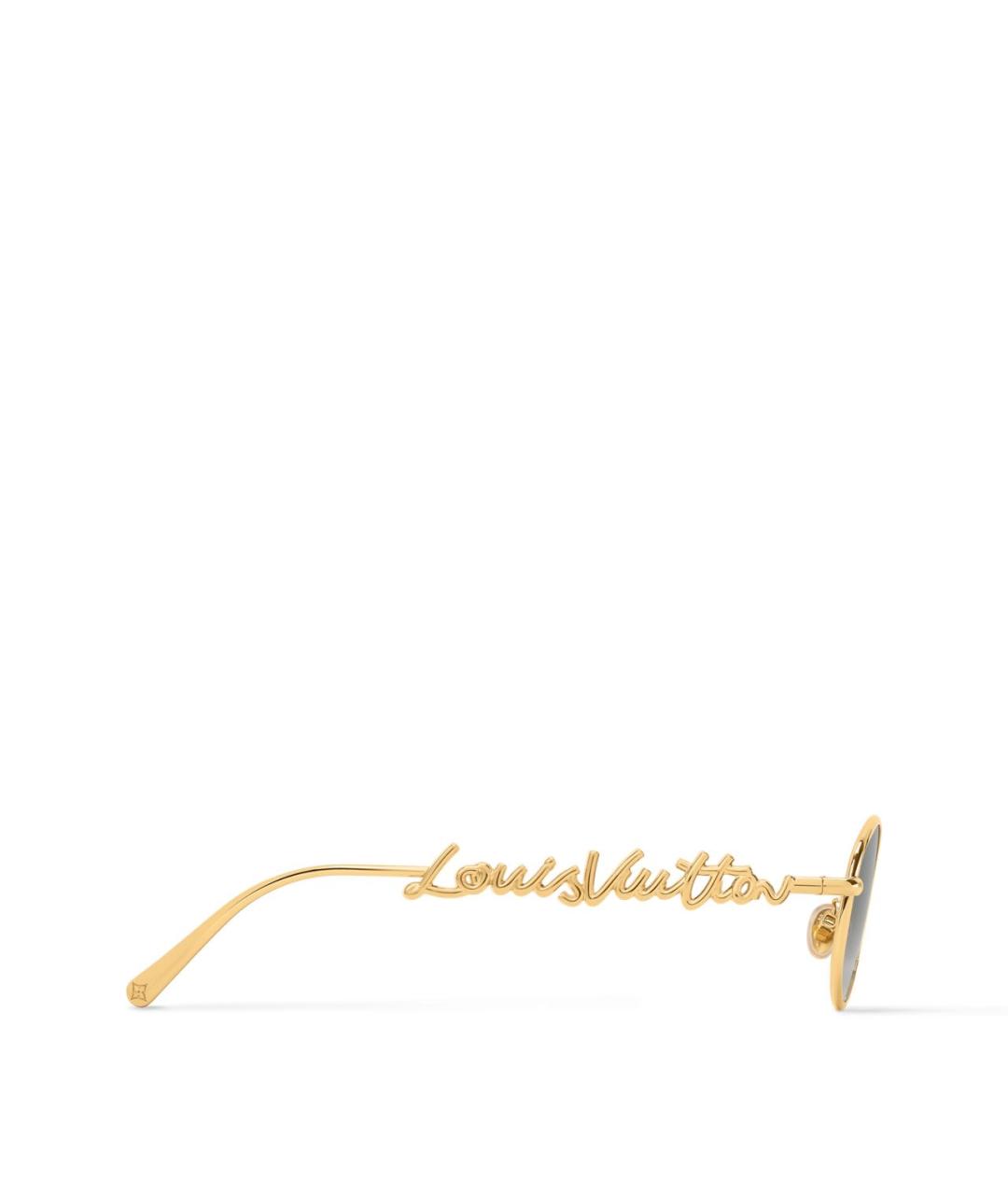LOUIS VUITTON Золотые металлические солнцезащитные очки, фото 2