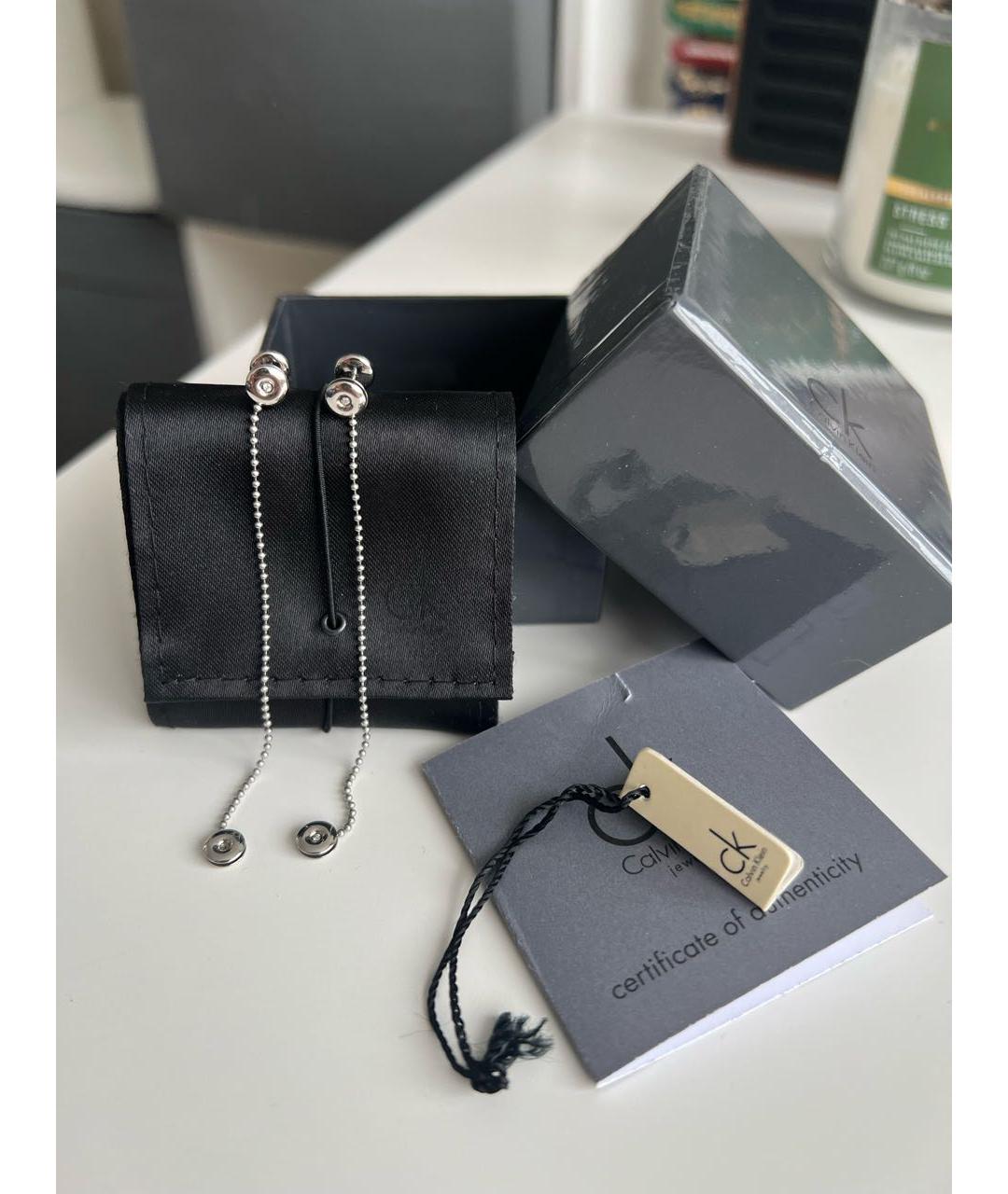 CALVIN KLEIN Серебряные металлические серьги, фото 2