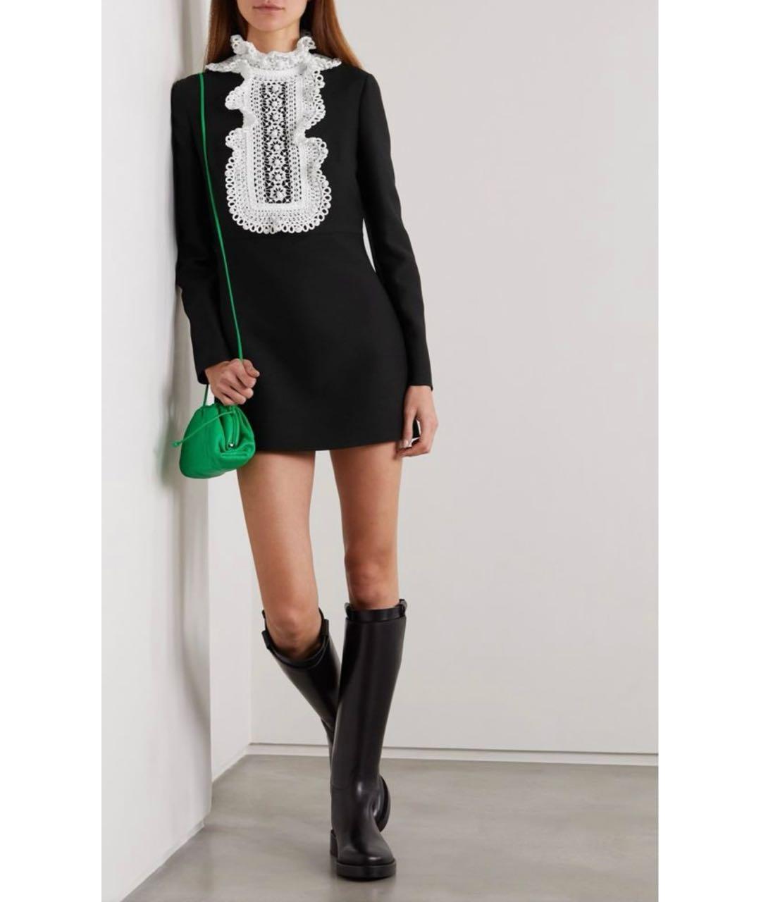 VALENTINO Черное шерстяное коктейльное платье, фото 5