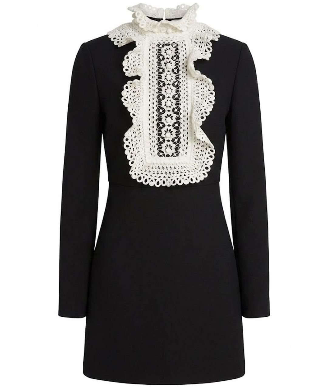 VALENTINO Черное шерстяное коктейльное платье, фото 1