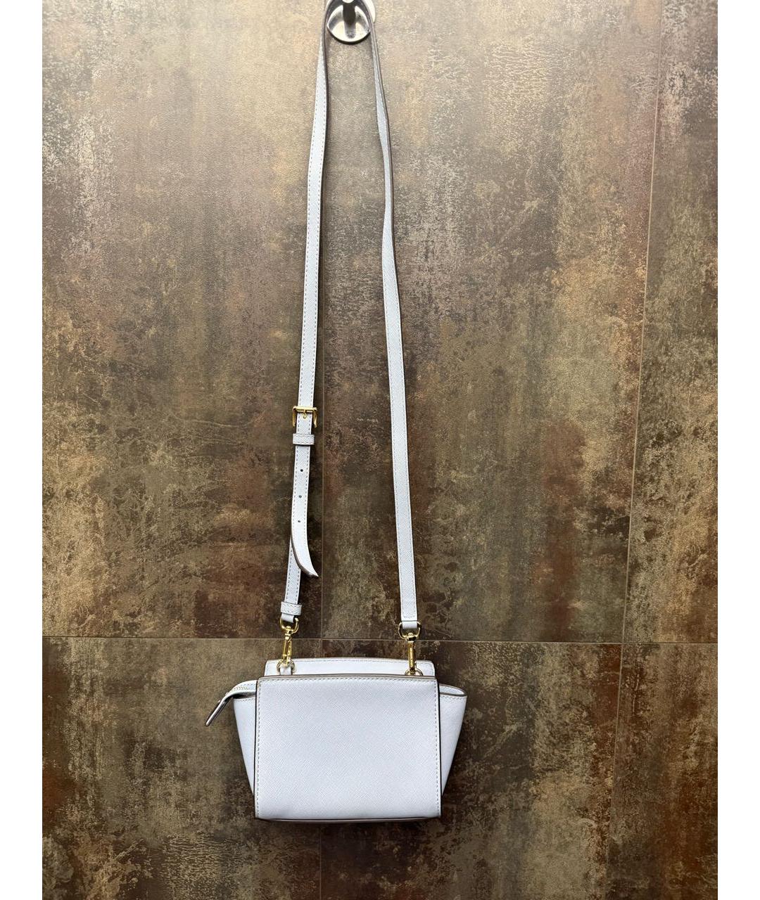 MICHAEL KORS Голубая кожаная сумка через плечо, фото 2