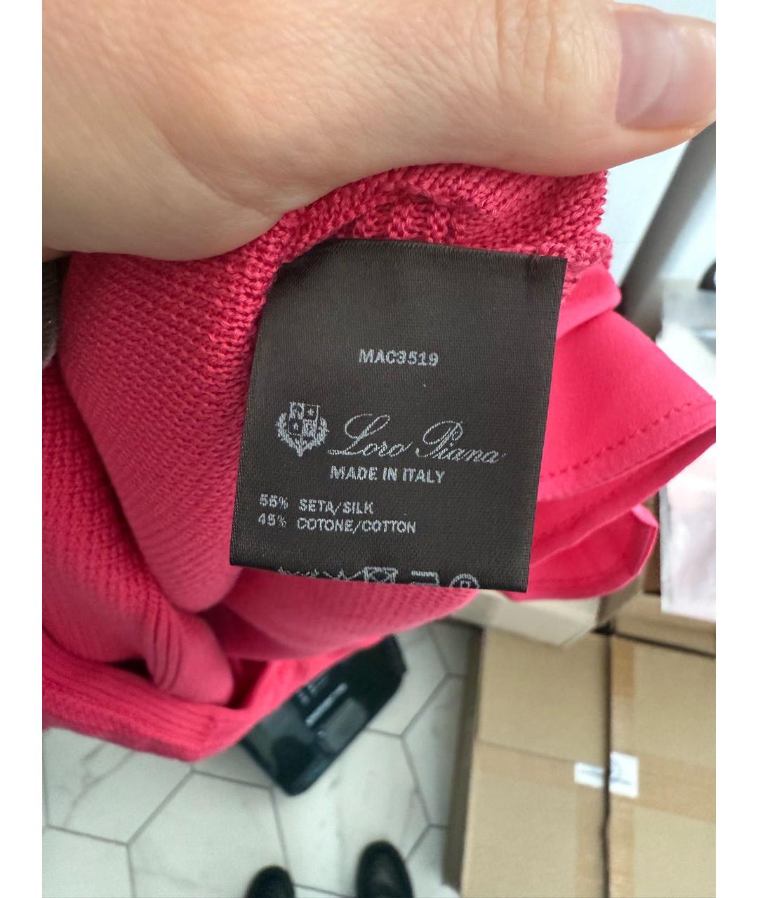 LORO PIANA Фуксия шелковое повседневное платье, фото 4