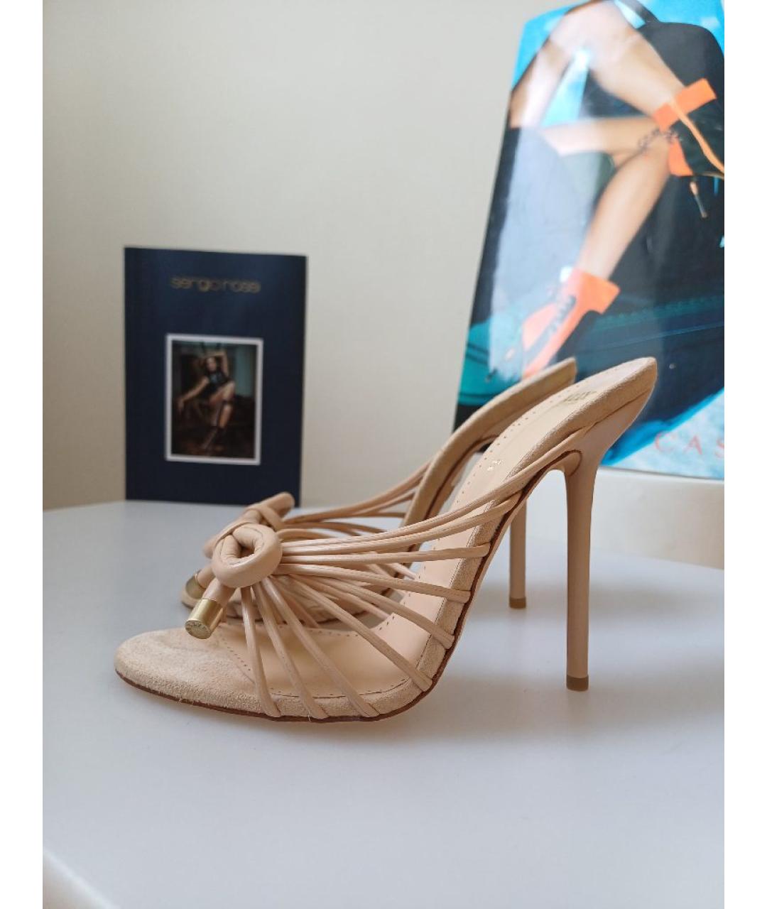 BALLY Бежевые кожаные сабо, фото 2