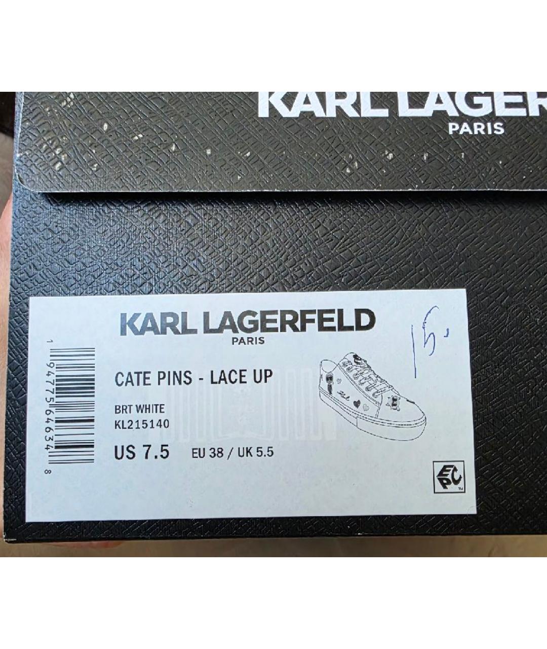 KARL LAGERFELD Белые кожаные кеды, фото 5