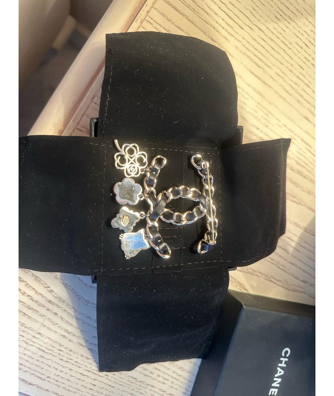 CHANEL Антрацитовая металлическая булавка / брошь, фото 7