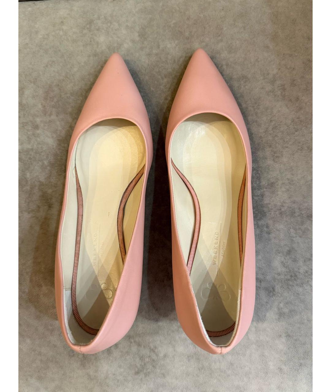 WEEKEND MAX MARA Розовые кожаные туфли, фото 3