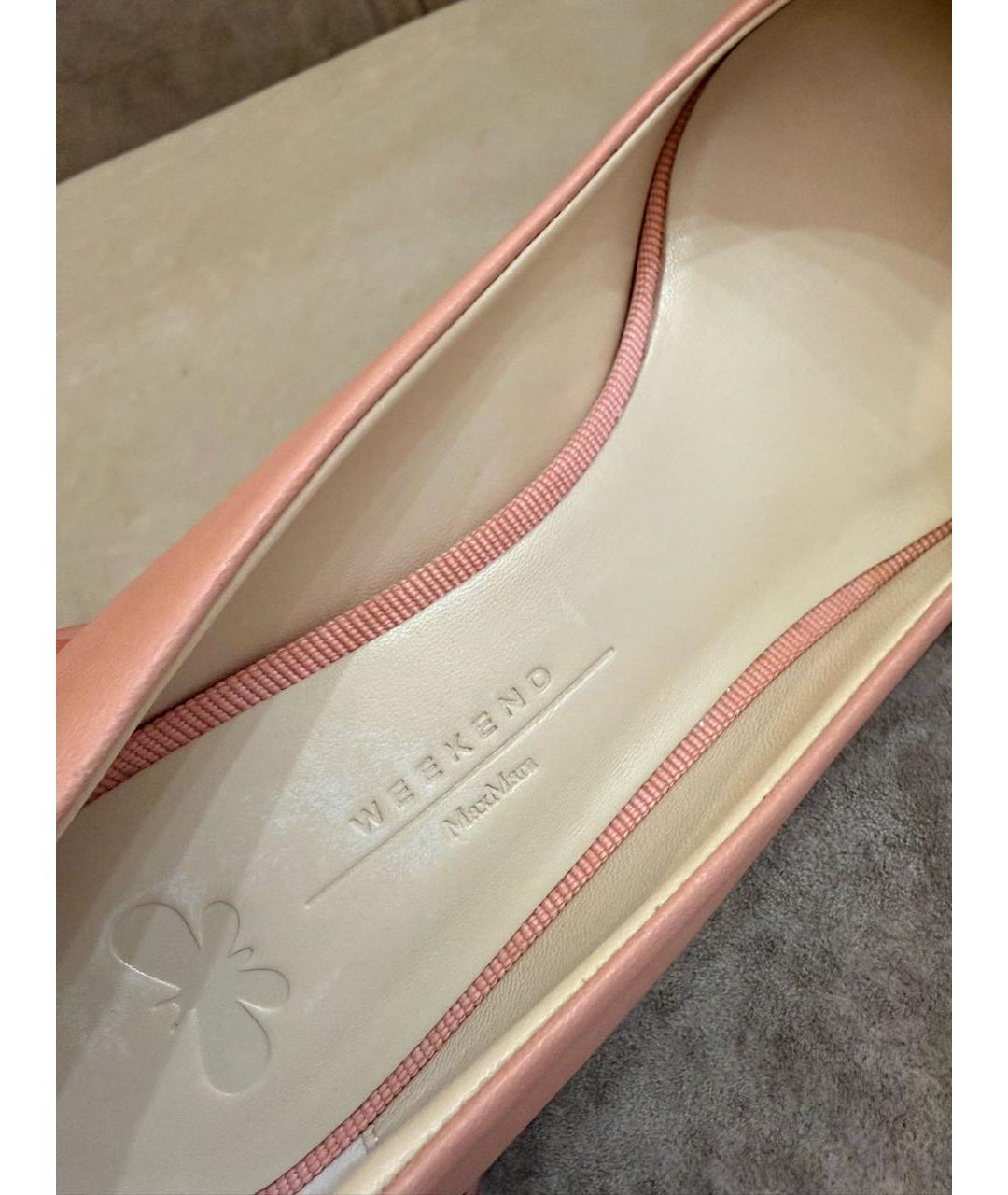 WEEKEND MAX MARA Розовые кожаные туфли, фото 5
