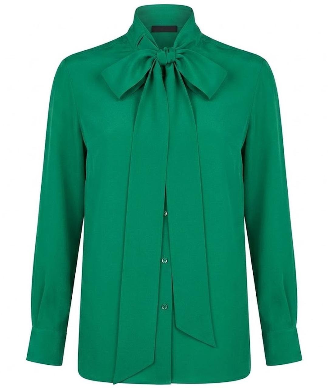 GUCCI Зеленая шелковая блузы, фото 1