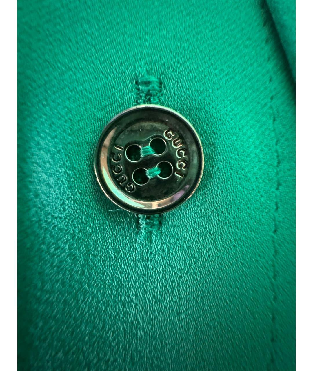 GUCCI Зеленая шелковая блузы, фото 3