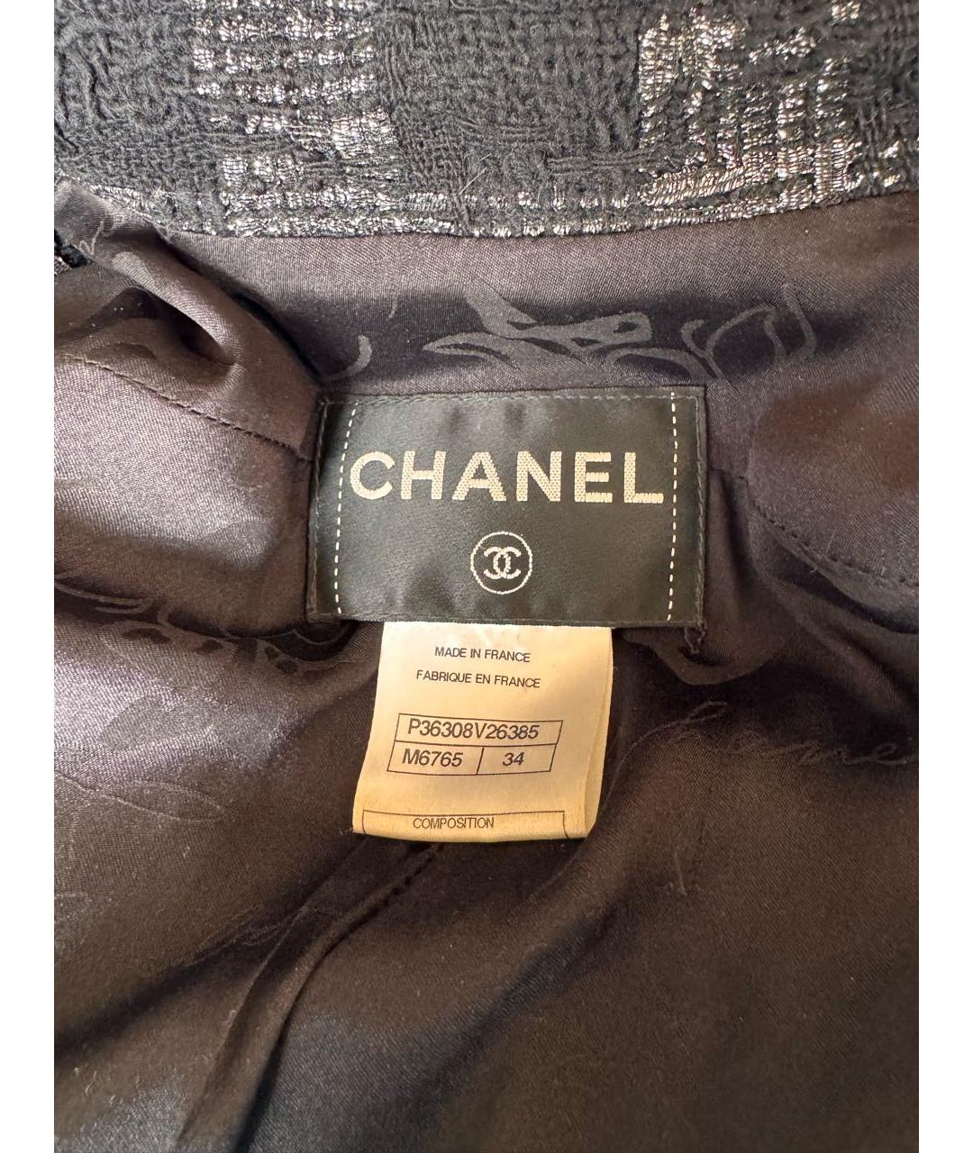 CHANEL Антрацитовый твидовый жакет/пиджак, фото 4