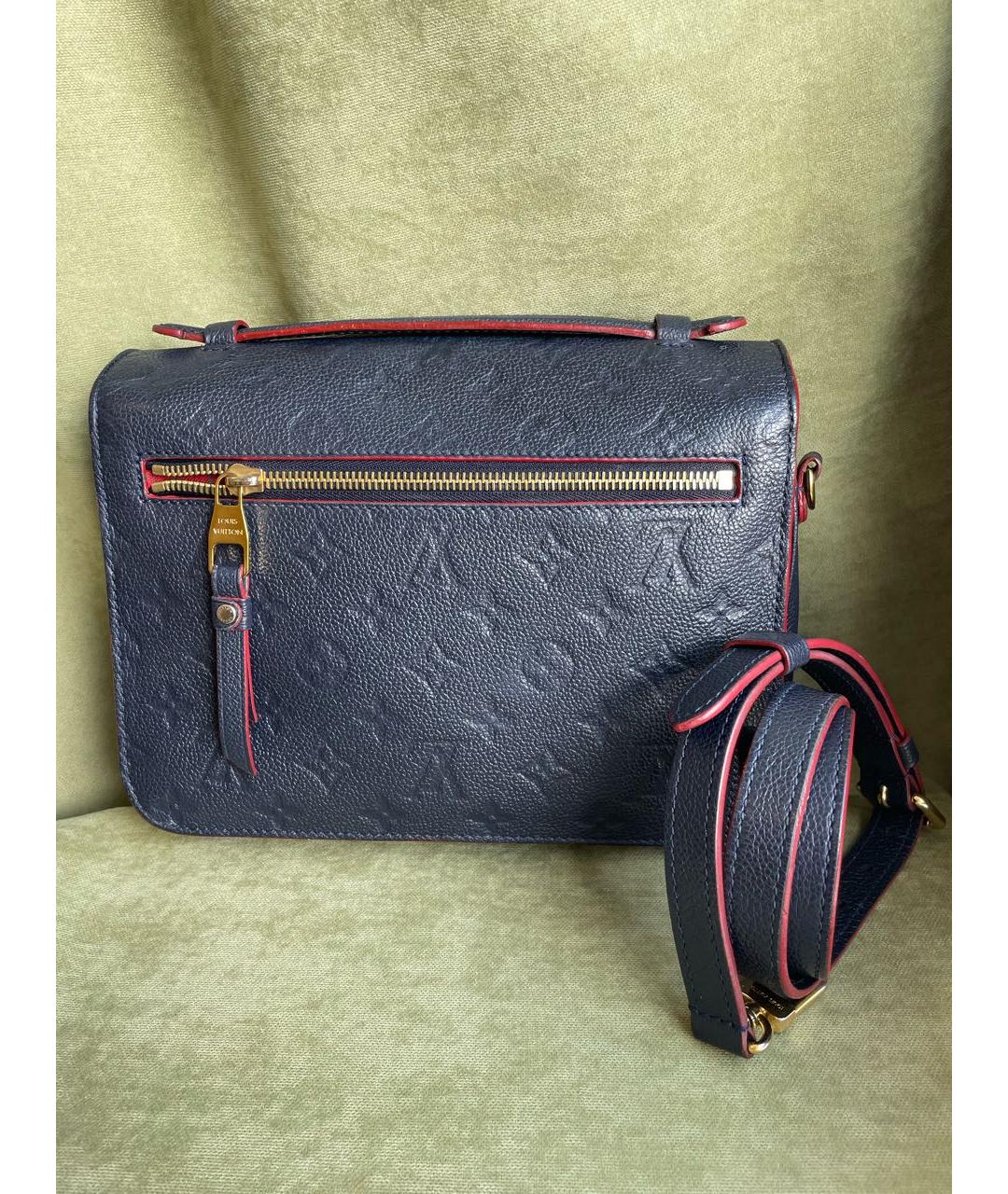 LOUIS VUITTON Темно-синяя кожаная сумка через плечо, фото 3