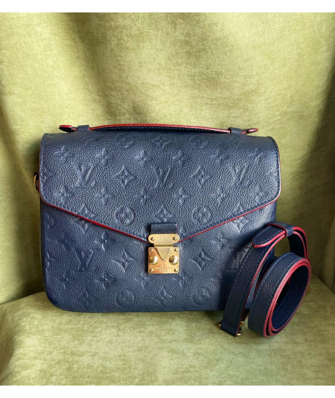 LOUIS VUITTON Темно-синяя кожаная сумка через плечо, фото 2