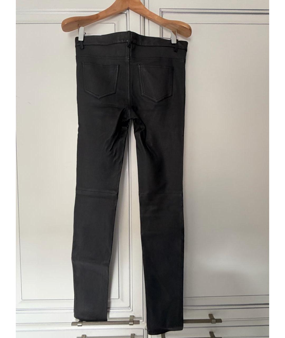 SAINT LAURENT Черные кожаные леггинсы и велосипедки, фото 2