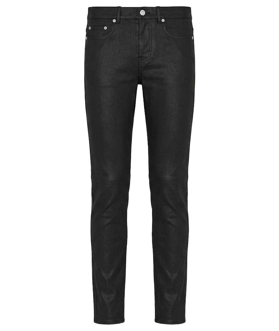 SAINT LAURENT Черные кожаные леггинсы и велосипедки, фото 1