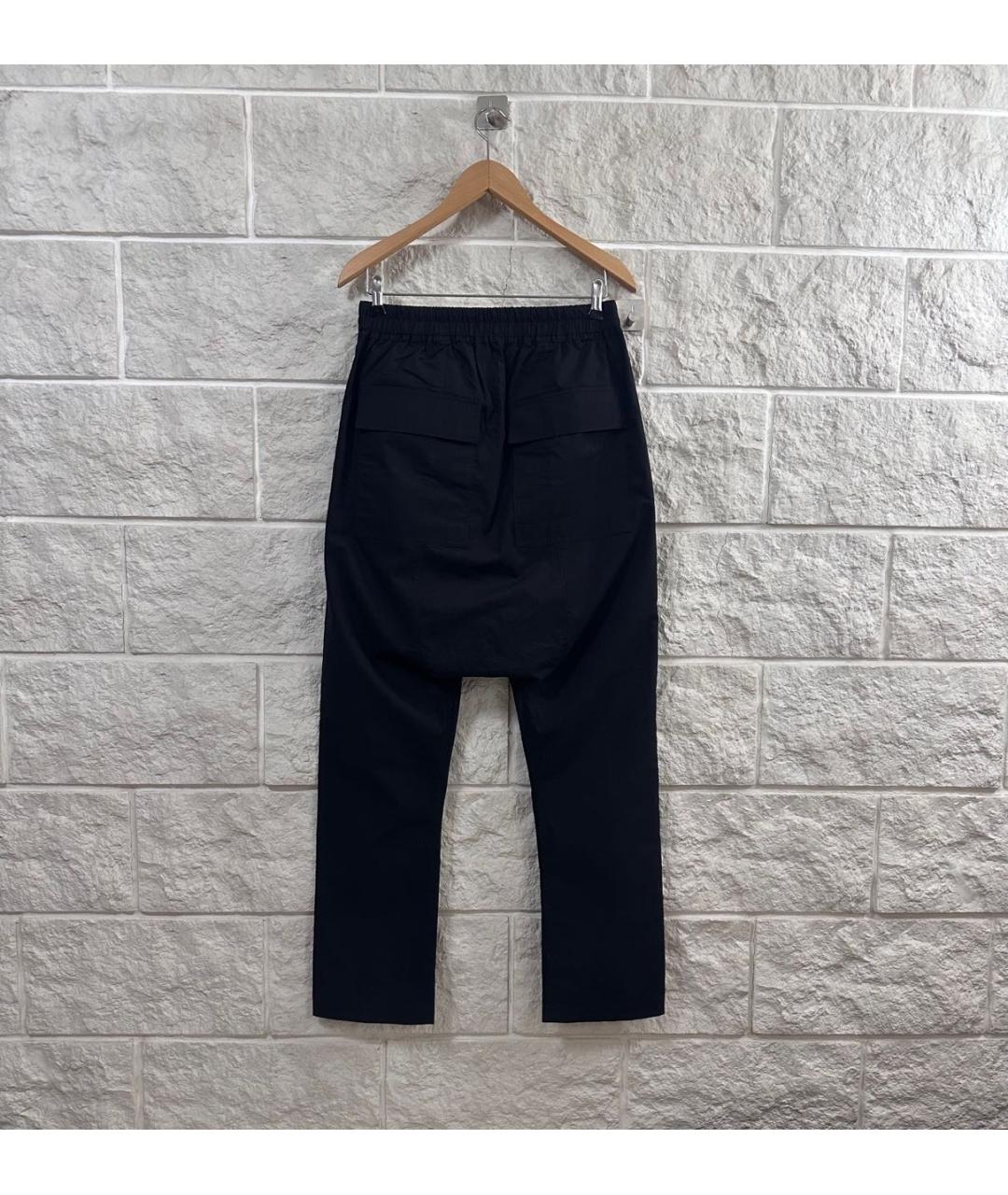 RICK OWENS Черные хлопковые прямые брюки, фото 2
