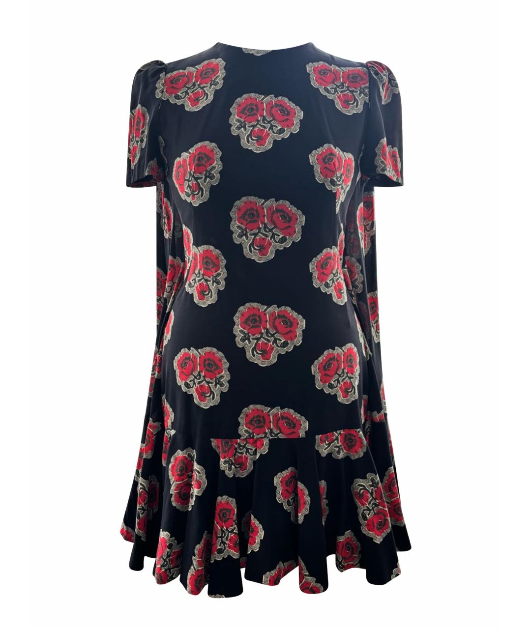 ALEXANDER MCQUEEN Черное шелковое платье, фото 1
