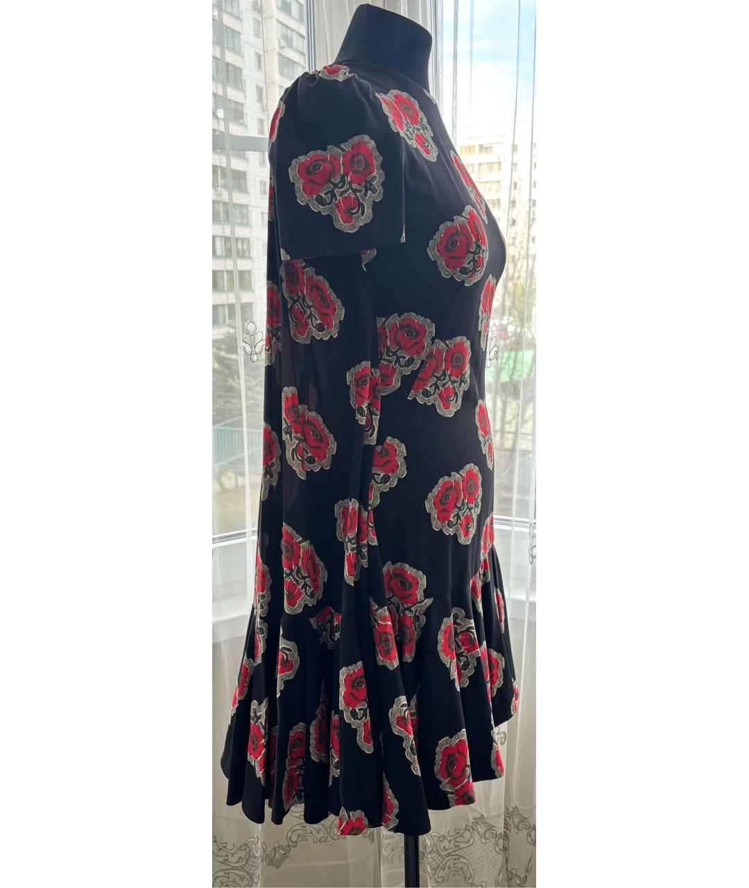 ALEXANDER MCQUEEN Черное шелковое платье, фото 3