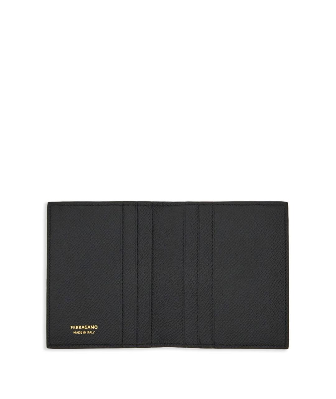 FERRAGAMO Черный кожаный кошелек, фото 3
