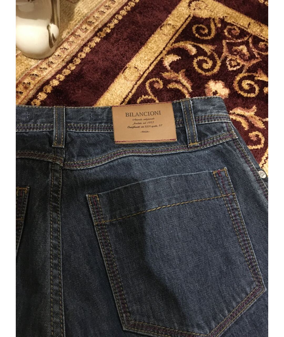 BILANCIONI Хлопковые прямые джинсы, фото 6