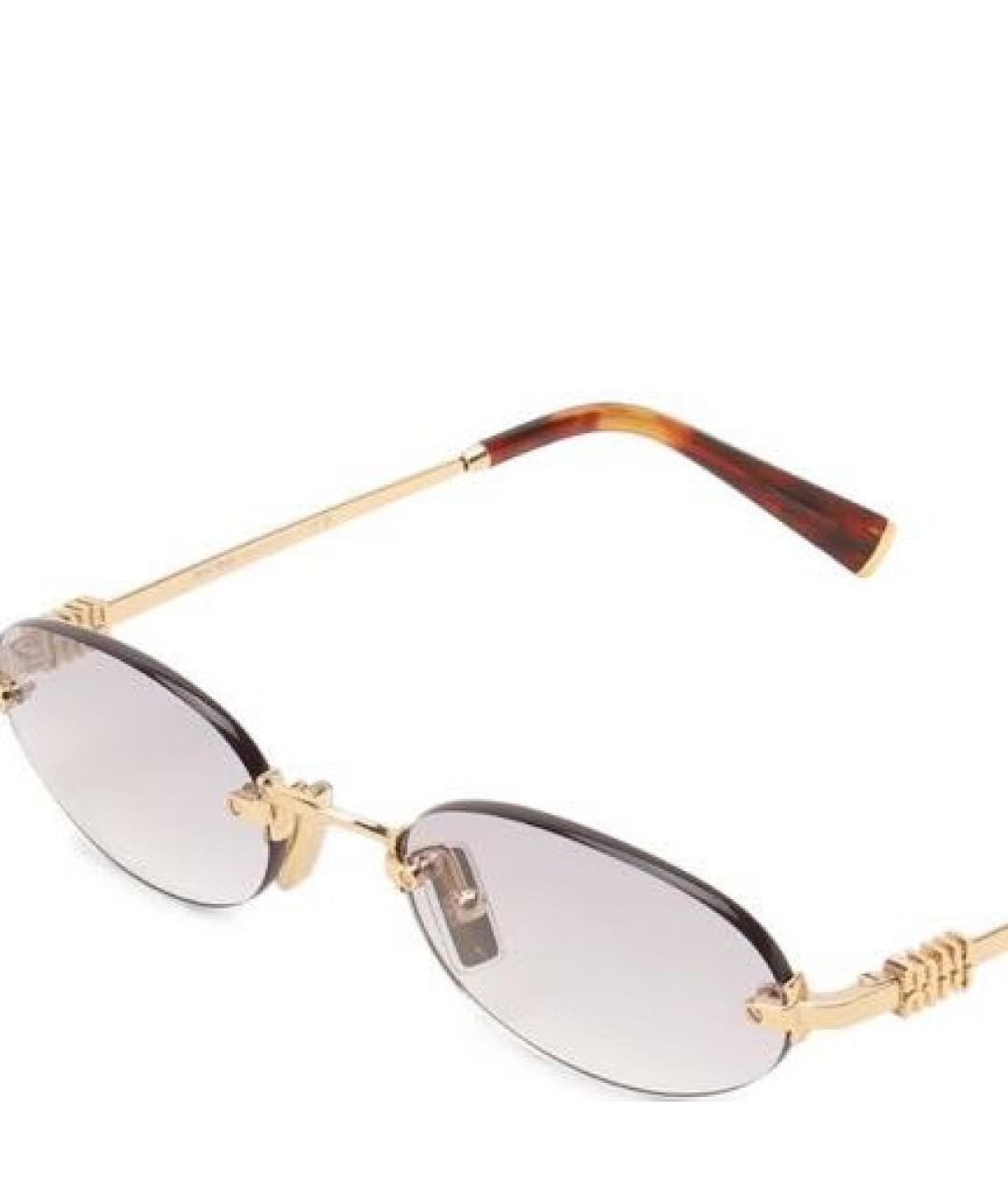 MIU MIU Белые металлические солнцезащитные очки, фото 3