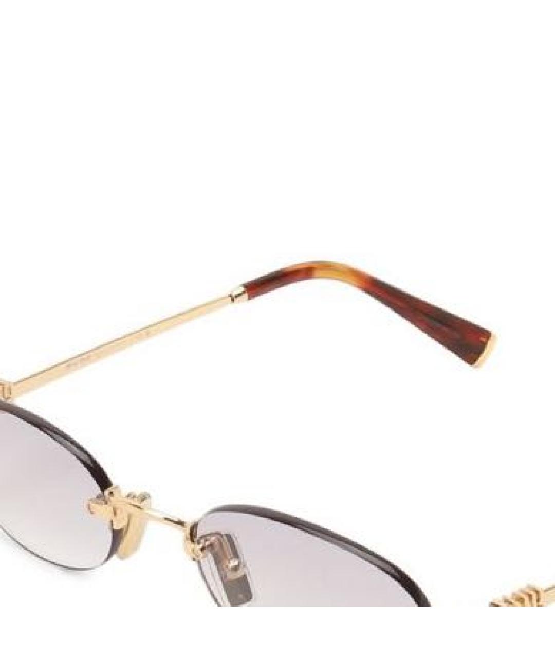 MIU MIU Белые металлические солнцезащитные очки, фото 2