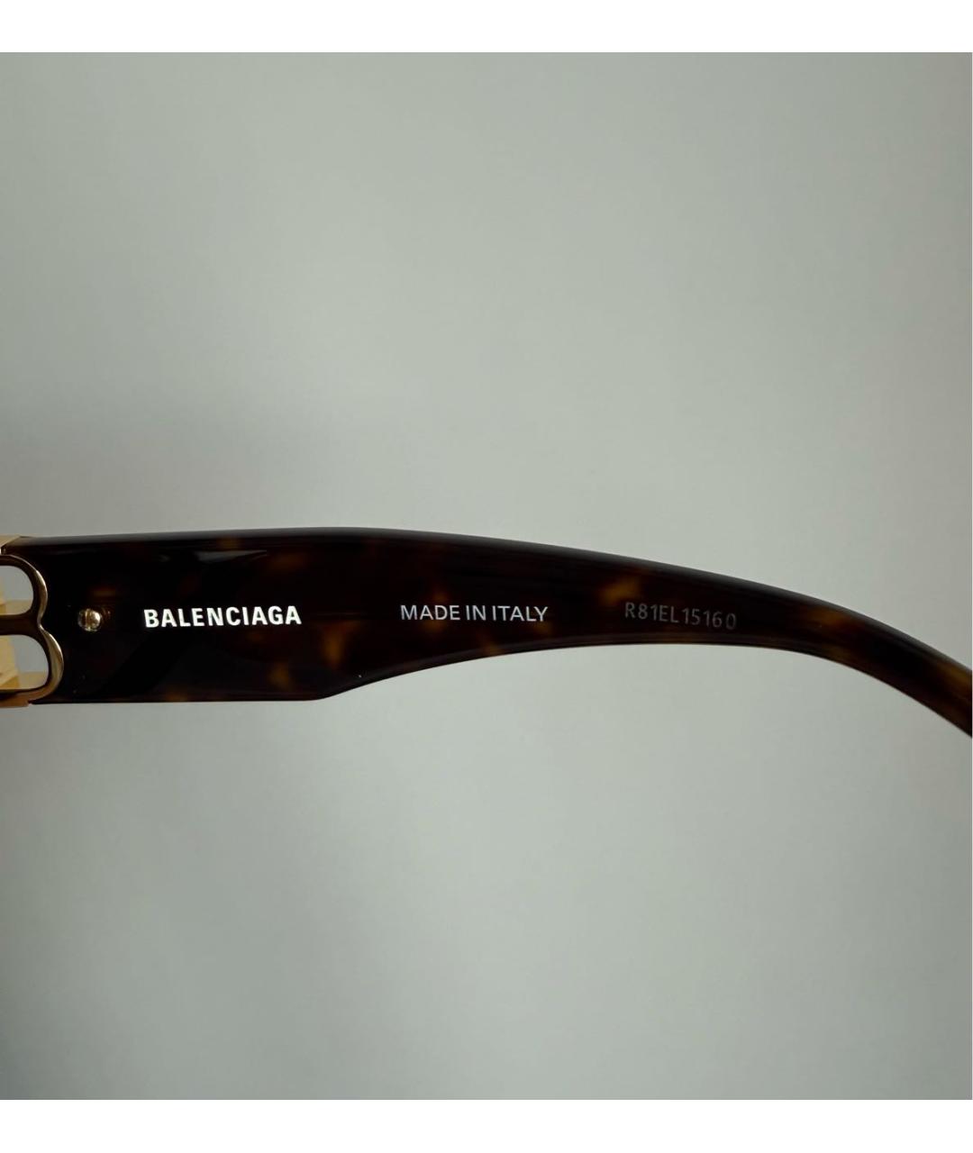 BALENCIAGA Коричневые пластиковые солнцезащитные очки, фото 6