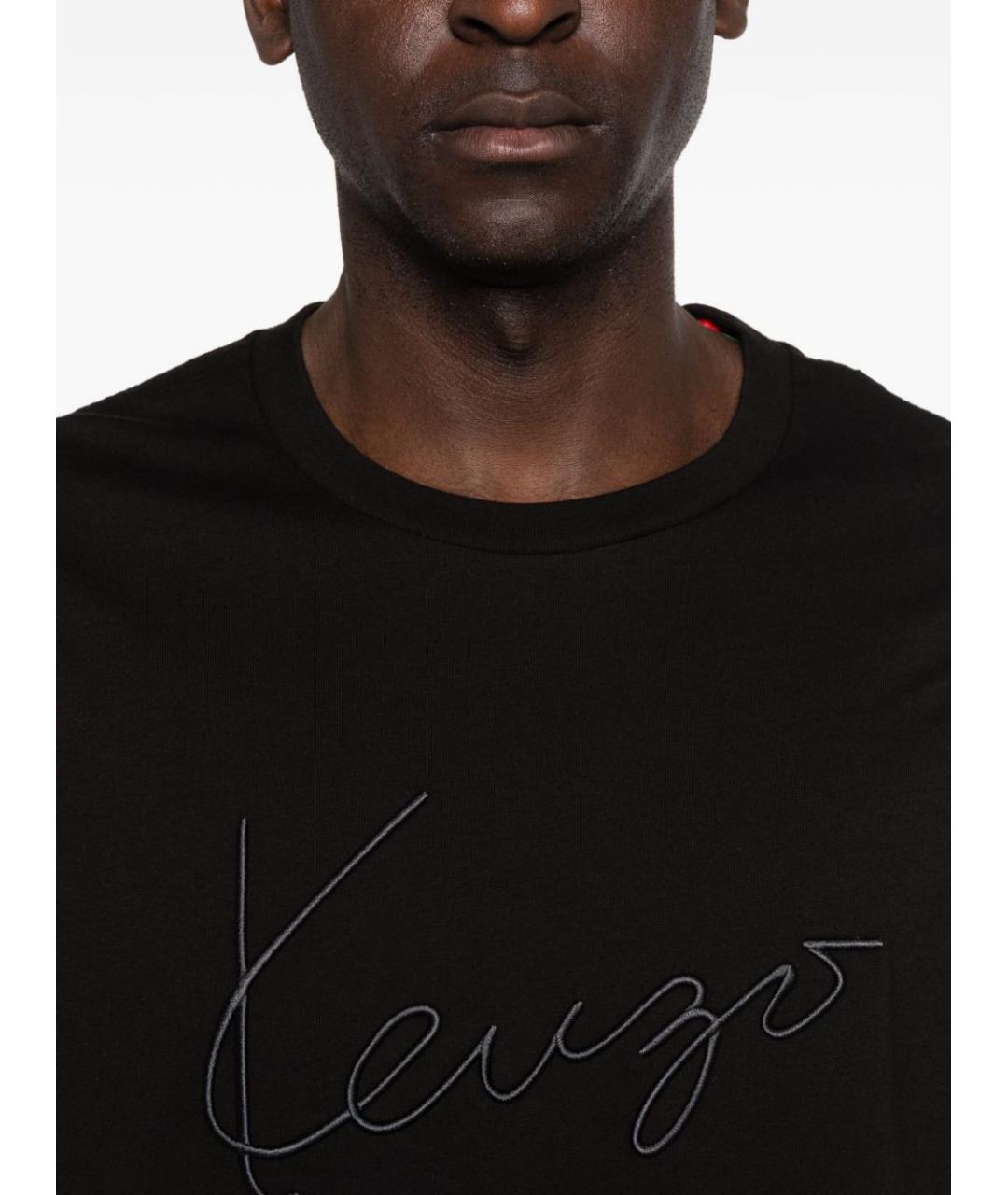 KENZO Черная хлопковая футболка, фото 4
